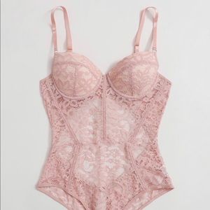 NEW Lace pink teddy bodysuit